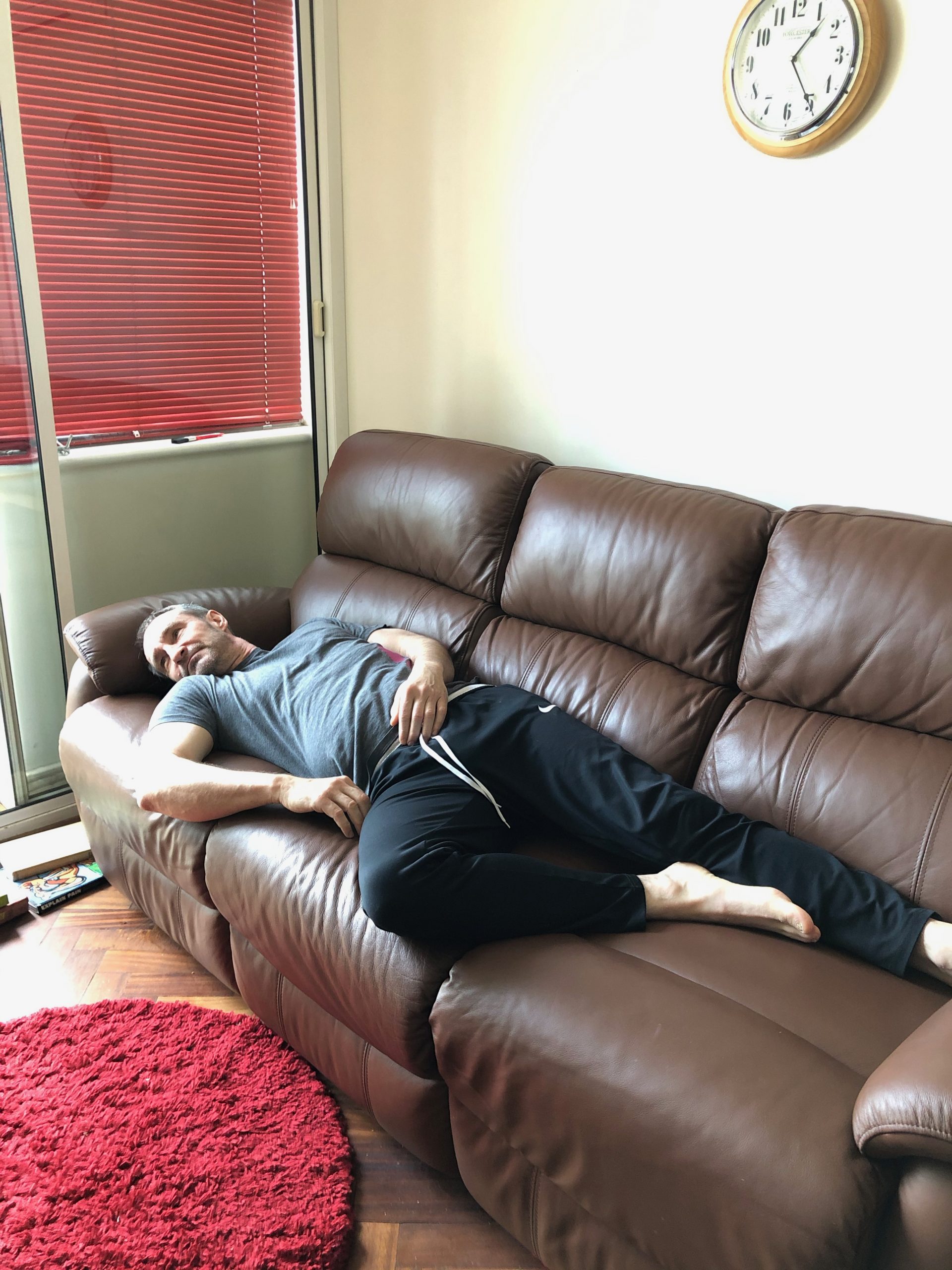 slumping on the couch